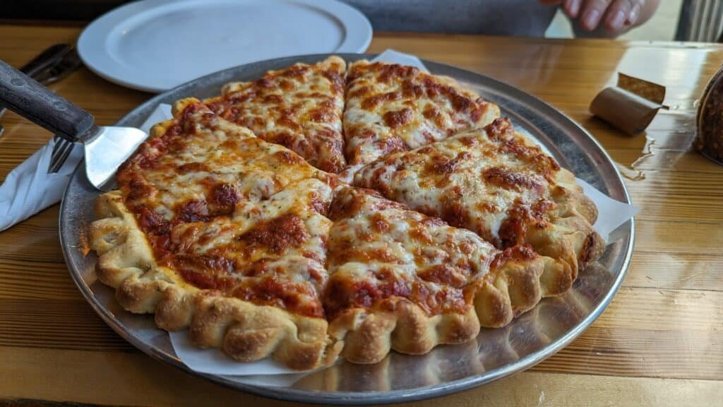 Photo of a cheese pizza
